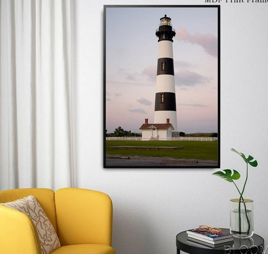 Coastal Beacon Lighthouse Canvas – Premium MDF Framed Art