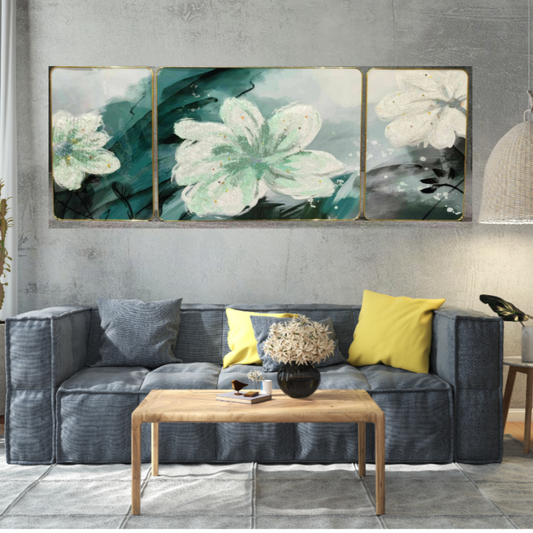 Elegant Modern Crystal Wall Art – Timeless Floral Design for Sophisticated Décor