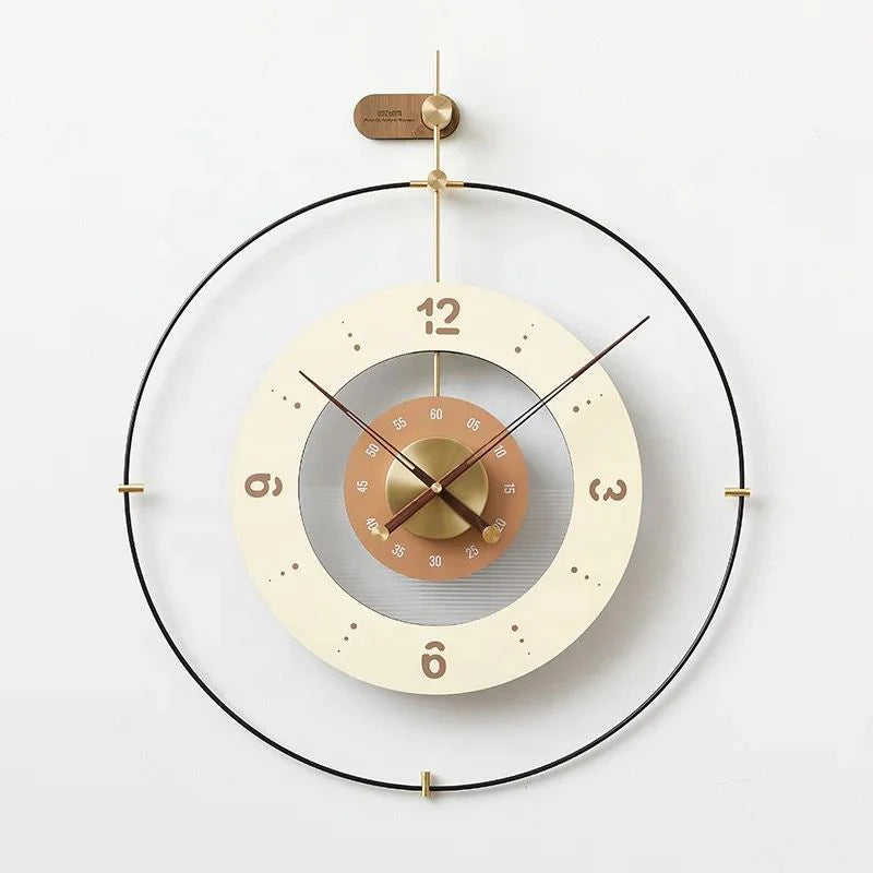 The Dials of Metamorphism Luxe Wall Clock – Orange by Shree Handicrafts 24 x 29 Inch