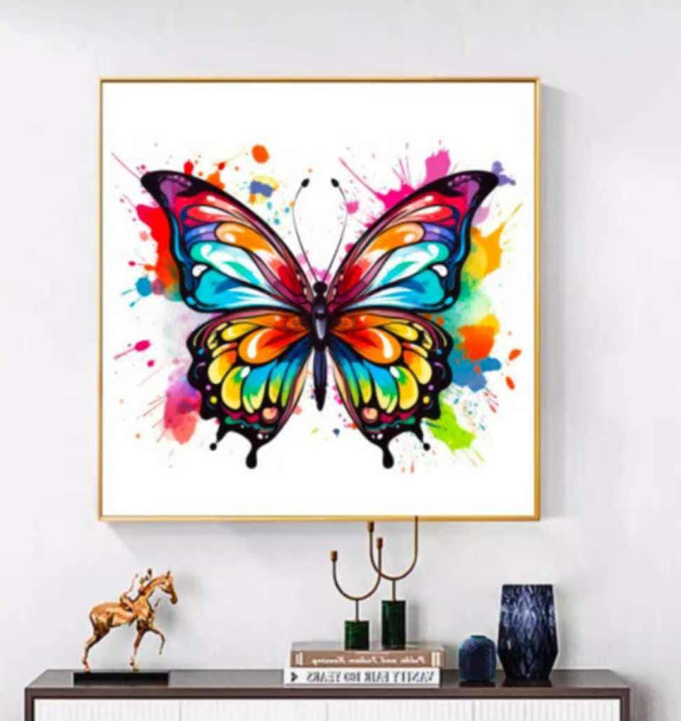 "Radiant Butterfly Burst" Modern Abstract Wall Art