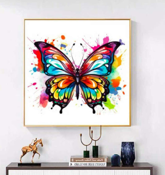 "Radiant Butterfly Burst" Modern Abstract Wall Art