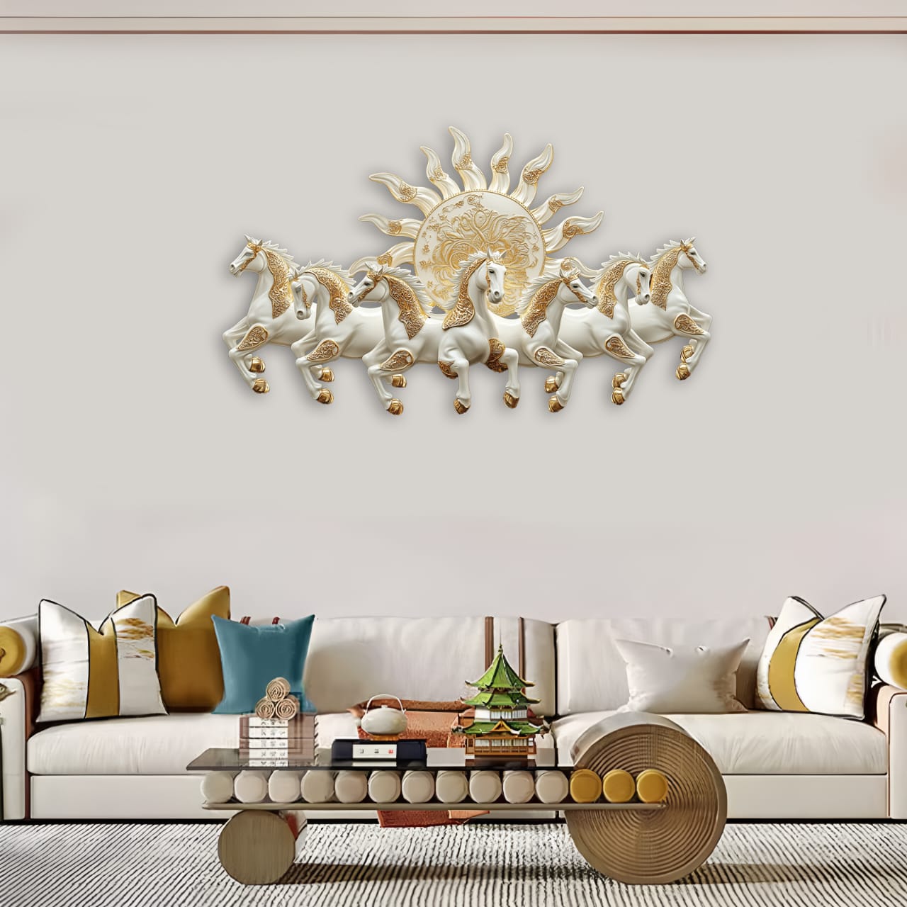 7 Horses Wall Art without LED