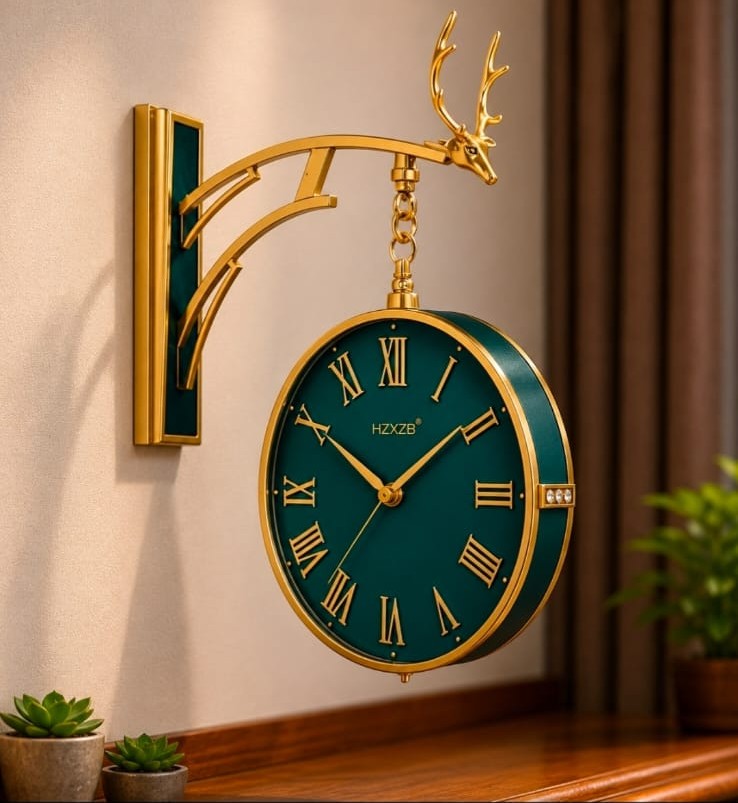 Stylish Station Wall Clock Decor Green