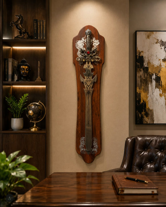 Decorative Display Sword with Wooden Wall Plaque 39 x 8 Inch