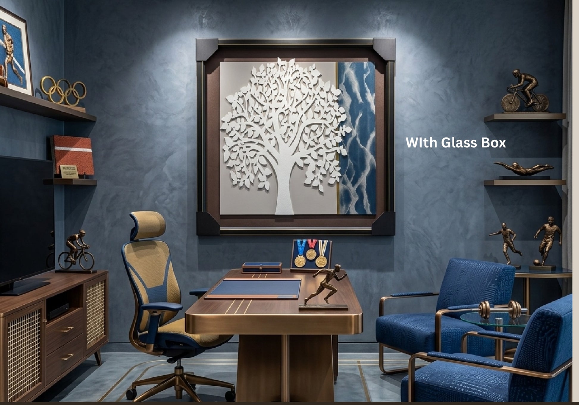 Tree of Life 3D Shadow Box Wall Art - 32"x32" 3D shadow box wall art by Artiksha