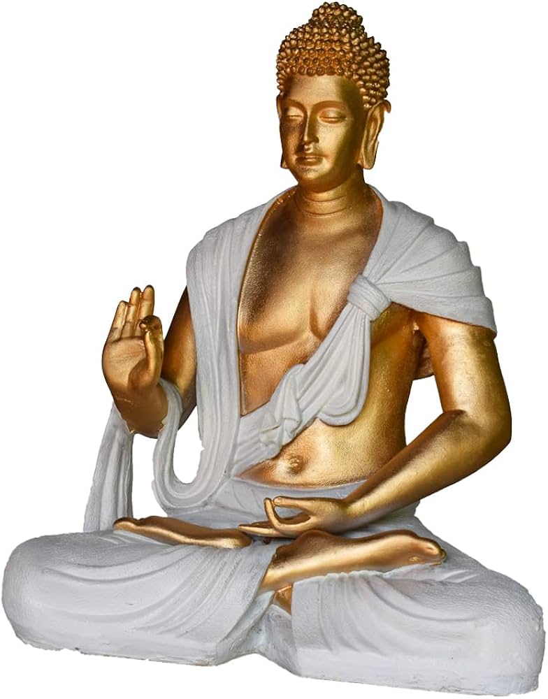 Golden Radiance Meditating Buddha – Premium Dual-Tone Zen Figurine