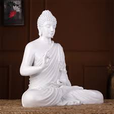Pure White Meditating Buddha Statue – Minimalist Zen Decor