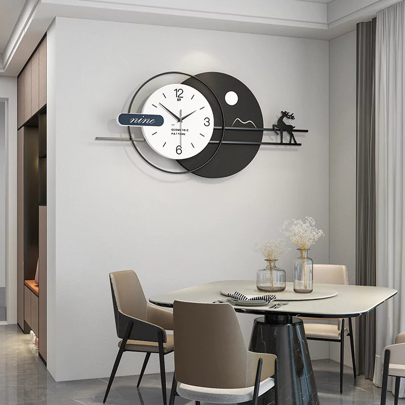 Modern Wall Clock with Artistic Silhouette Design 32 x 16