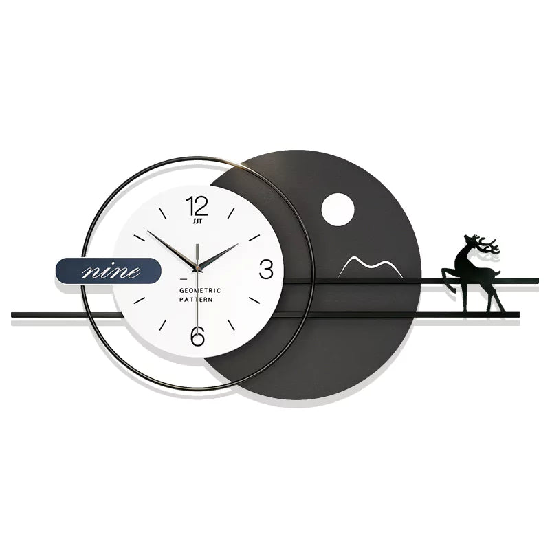 Modern Wall Clock with Artistic Silhouette Design 32 x 16