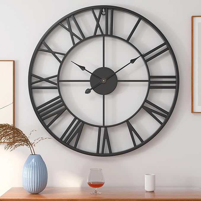 Large Industrial Roman Wall Clock 24 Inch