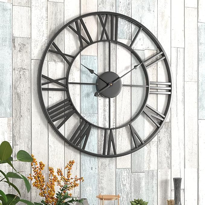 Large Industrial Roman Wall Clock 24 Inch