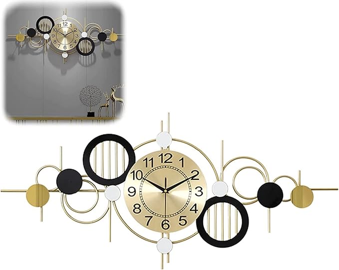 Modern Wall Clock with Artistic Nature-Inspired Design 36 x 17