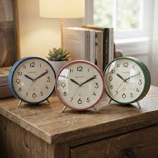 Vibrant Pastel Tabletop Alarm Clocks – Modern Minimalist Collecti