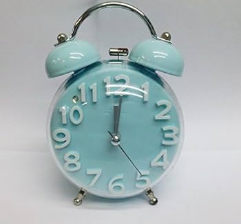 Classic Twin-Bell 3D Numeral Alarm Clock – Retro Pastel Collectio