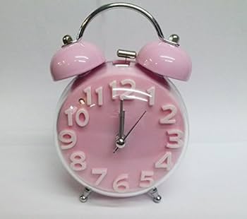 Classic Twin-Bell 3D Numeral Alarm Clock – Retro Pastel Collectio