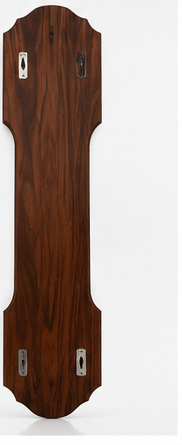Decorative display sword on a rosewood-tone wooden wall plaque, 39 x 8 inch - reverse of the plaque showing keyhole mounts