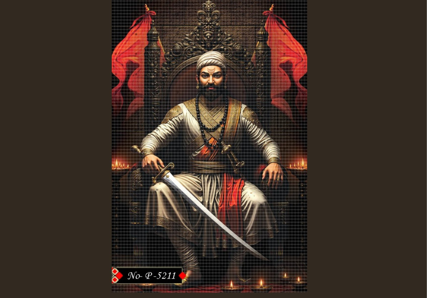 Chhatrapati Shivaji Maharaj Crystal Glass Wall Art - crystal glass wall art by Artiksha