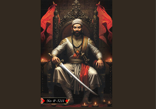 Chhatrapati Shivaji Maharaj Crystal Glass Wall Art - crystal glass wall art by Artiksha