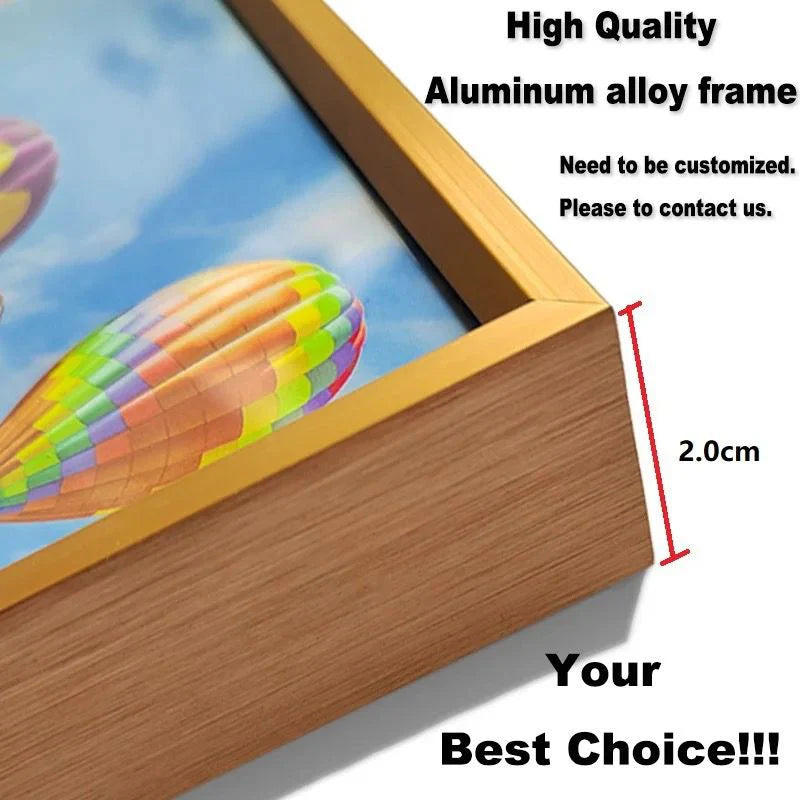 Elegant Porcelain Crystal Painting Set with Golden Nature Aluminum Frames