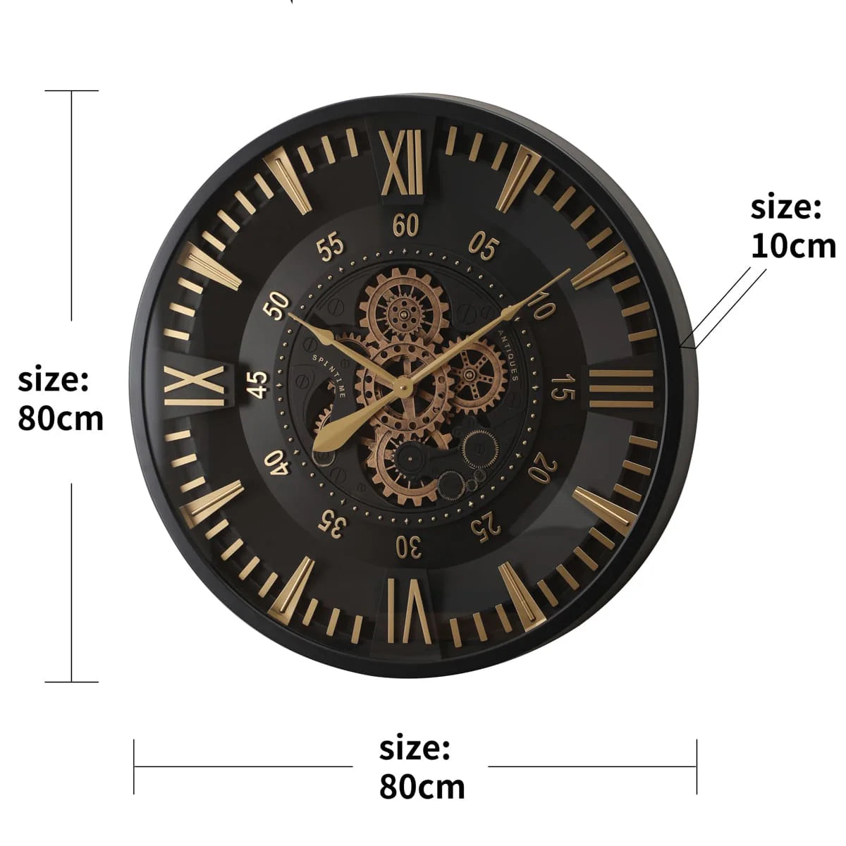 Industrial Gears - Oversized Steampunk Wall Clock