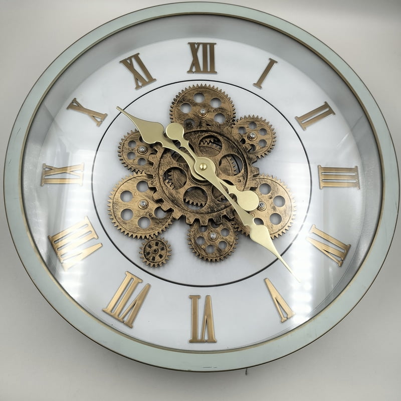 Elegant Mechanics - Classic White Gear Wall Clock