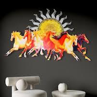 Vastu Seven Running White Horse Frame Painting for Positive Energy - 1