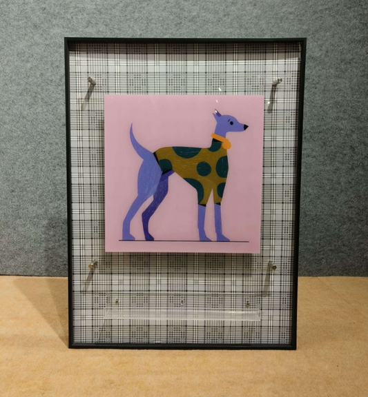 Houndstooth Hound: Modern Dog Luxury Wall Art