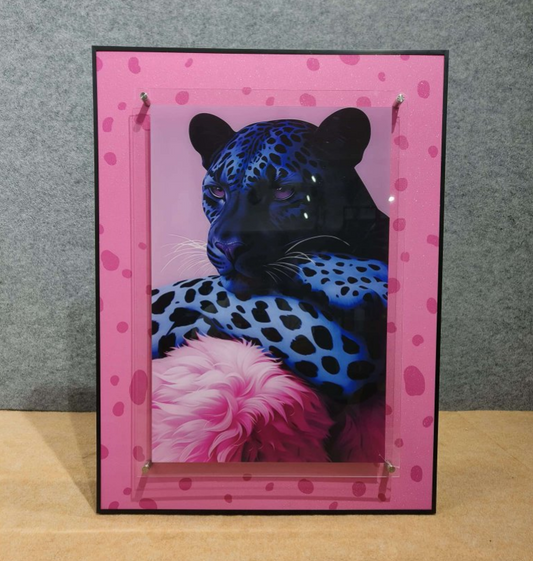 Mystic Panthera: Electric Leopard Framed Luxury Wall Art