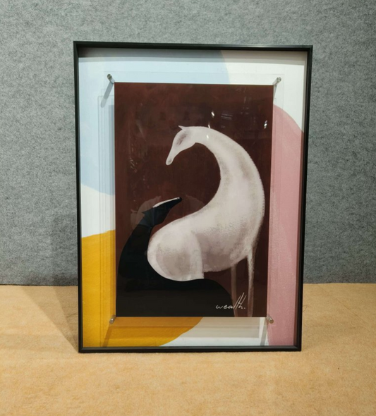 Serene Equine: Abstract Horse Study Framed Wall Art