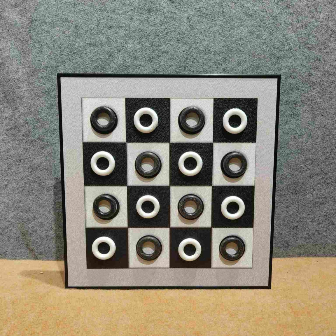 Contrasting Rings: Textured Geometric Wall Art
