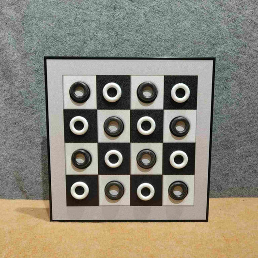 Contrasting Rings: Textured Geometric Wall Art