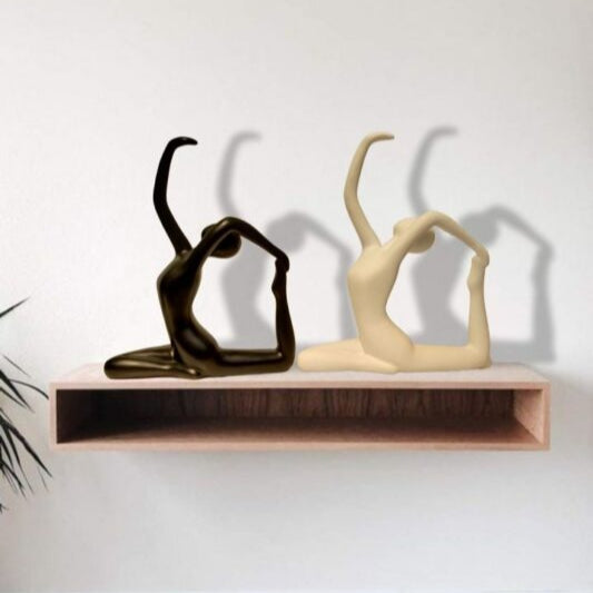 Serene Yoga Figurines: A Pair of Graceful Accents