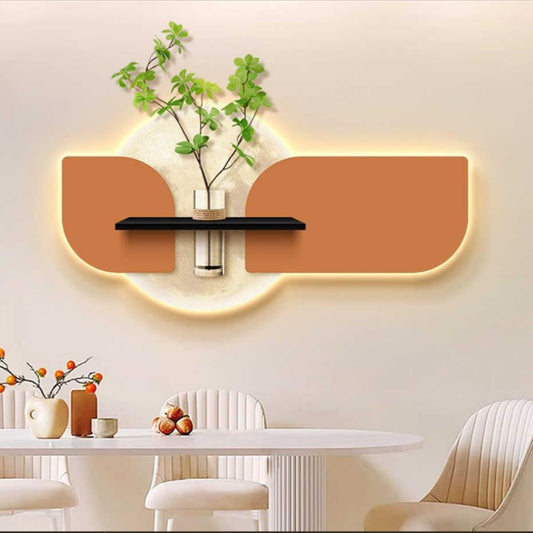 Sunset Horizon - Modern Illuminated Wall Art with Integrated Planter