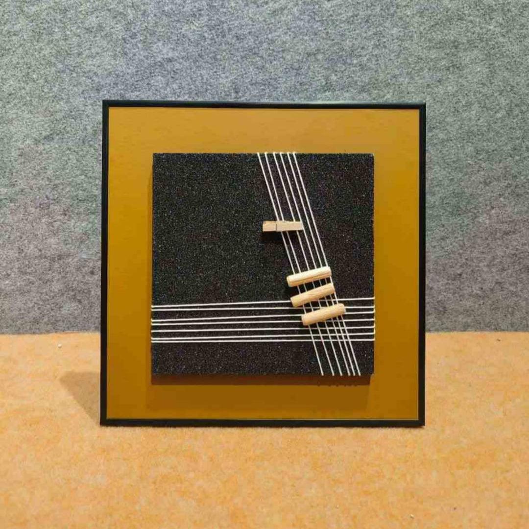 Linear Harmony: Textured Geometric Wall Art