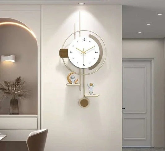 "Celestial Time" Modern Minimalist Wall Clock with Accents