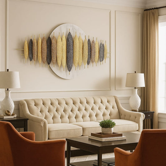 Golden Leaf Symphony: Metallic Wall Art