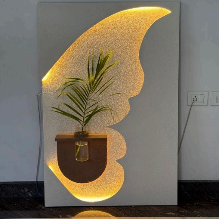 Butterfly's Embrace - Illuminated Modern Wall Art