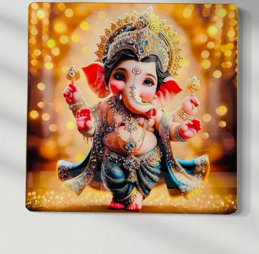 Modern Ganesha Crystal Painting - A Sparkling Masterpiece
