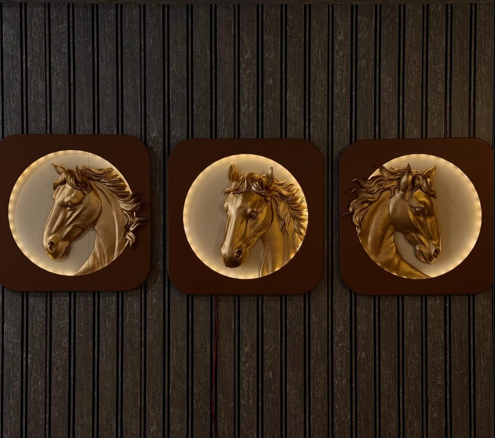 "Golden Stallions" 3D Horse Modular Wall Art Collection