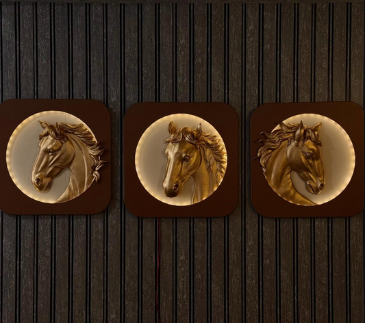 "Golden Stallions" 3D Horse Modular Wall Art Collection