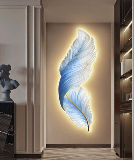 Premium LED Feather Wall Art – Modern and Luxurious Statement Piece