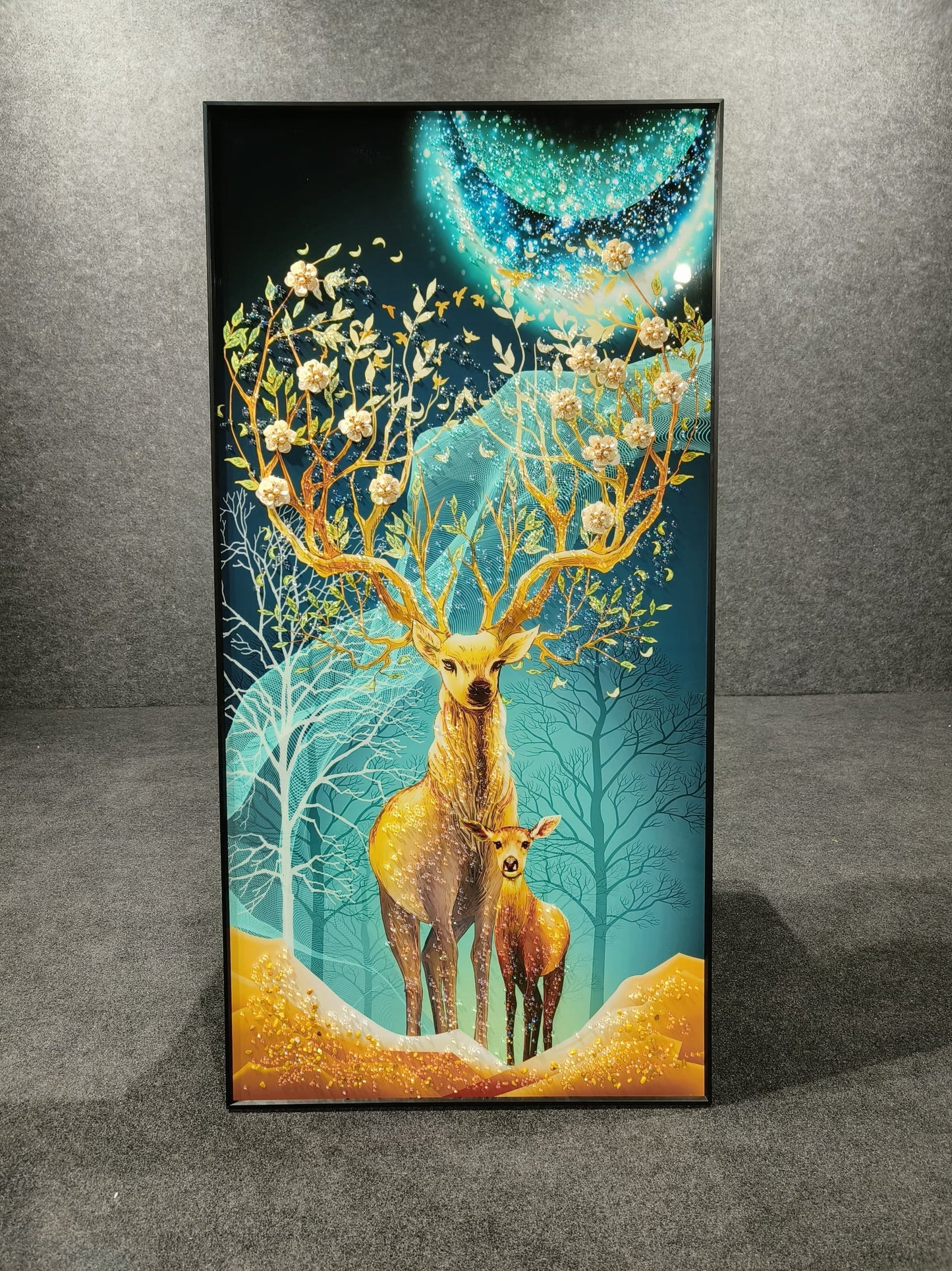 "Starlight Deer Family" Crystal Art for Enchanted Home Decor