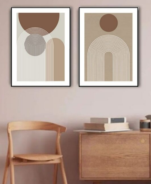Modern Archway Duo - Contemporary Geometric Wall Art Set (Set of 2)