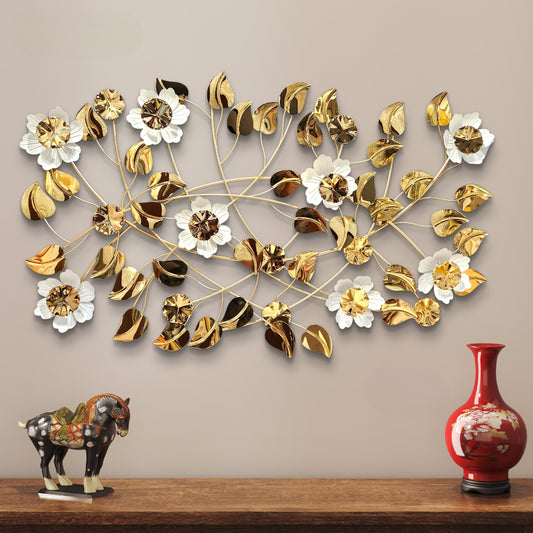 Floral Harmony: Metallic Wall Art