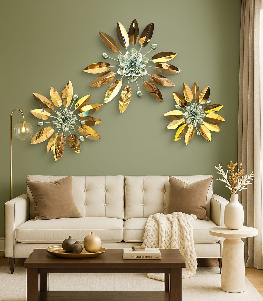 Luxe Floral Burst: Metallic Wall Art