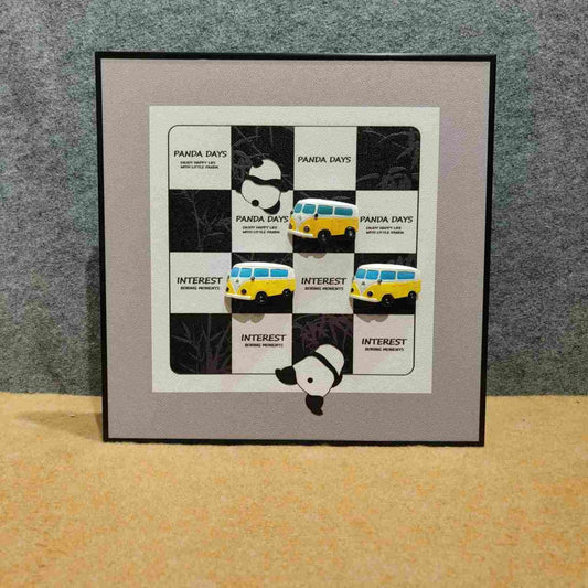 Panda Road Trip: Whimsical Textured Wall Art