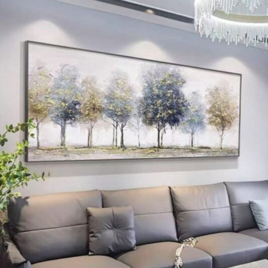 Misty Forest - Panoramic Textured Handcrafted Wall Art