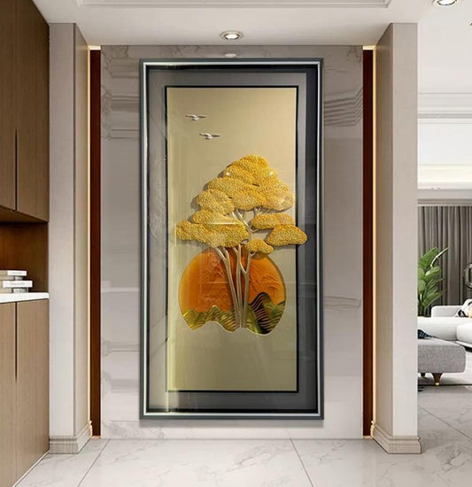 "Sunset Gold" 3D Vertical Wall Art