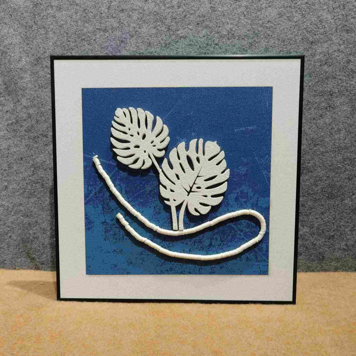 Tropical Serenity: Textured Monstera Leaf Wall Art