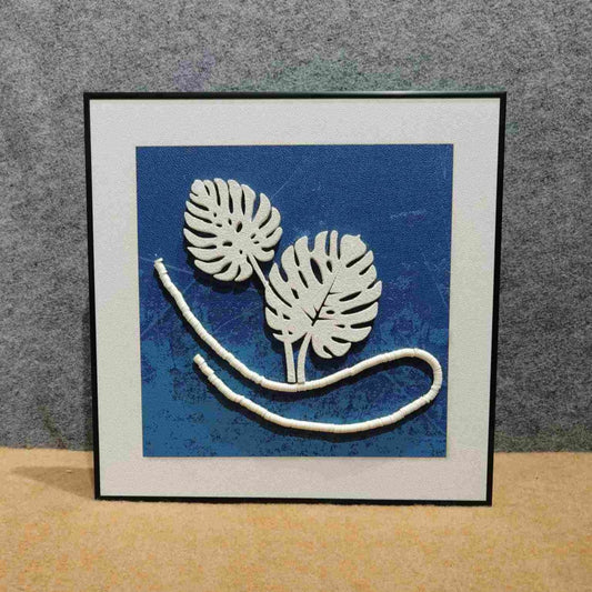 Tropical Serenity: Textured Monstera Leaf Wall Art